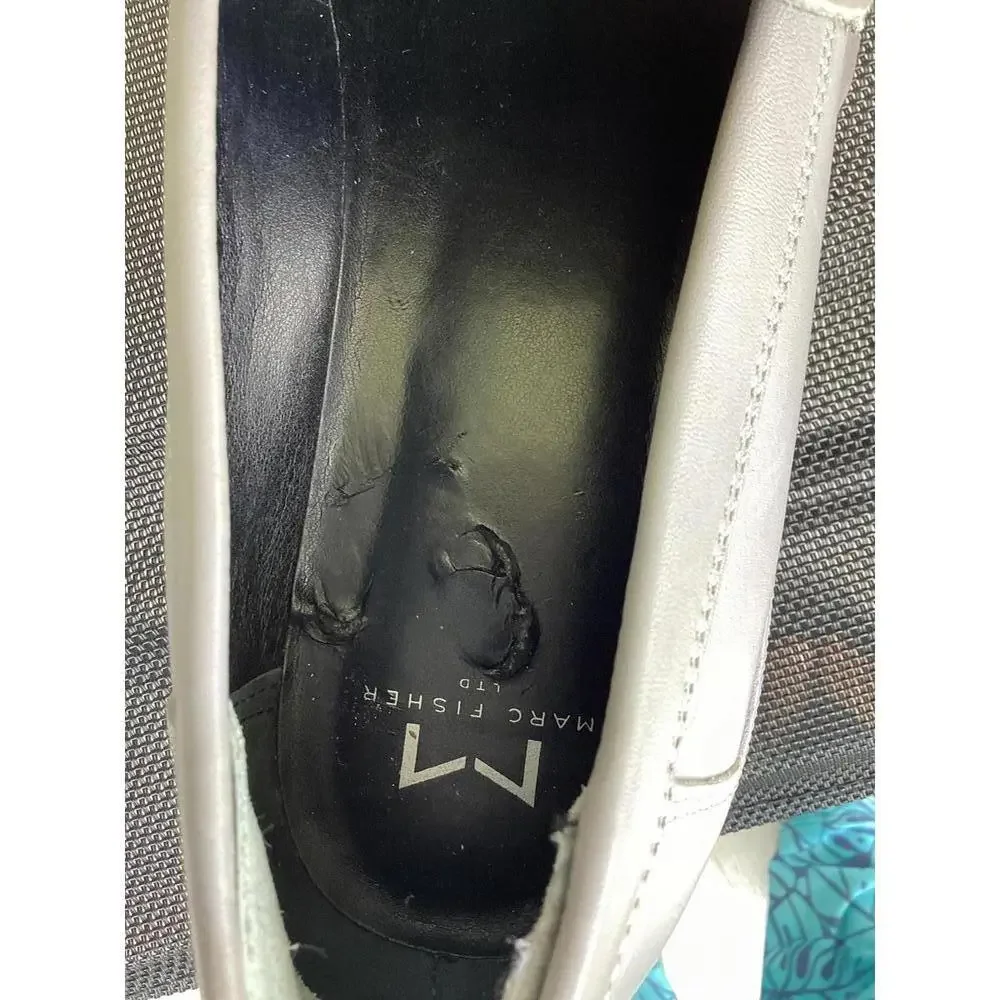 Marc Fisher LTD Morris Loafers 9M‎ • Gray Leather Chunky Sole Slip-On Shoes